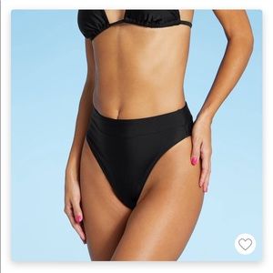 Medium Black Target Juniors High Leg High Waist Bikini Bottom